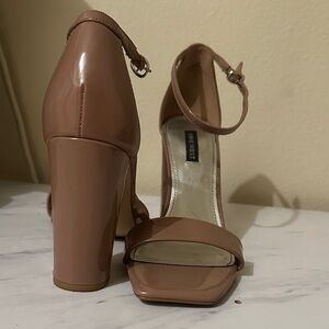 Nine West Nude Block Heel Sandals